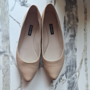 Nine West Women's Beige Pointed-Toe Leather Flats
